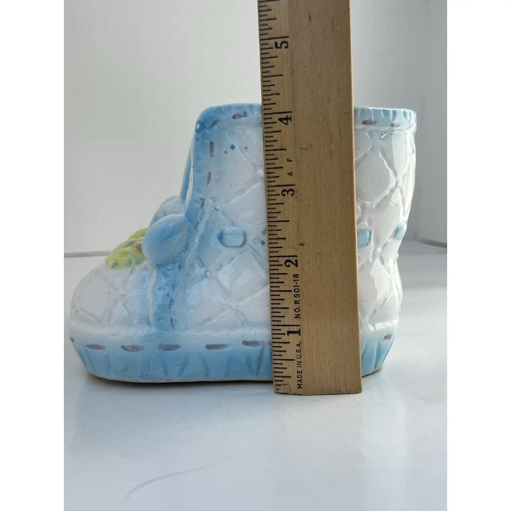 Planter Boot MY NEIL 1985 Blue‎ Ceramic Nursery Vase Baby Decor Vintage Gift